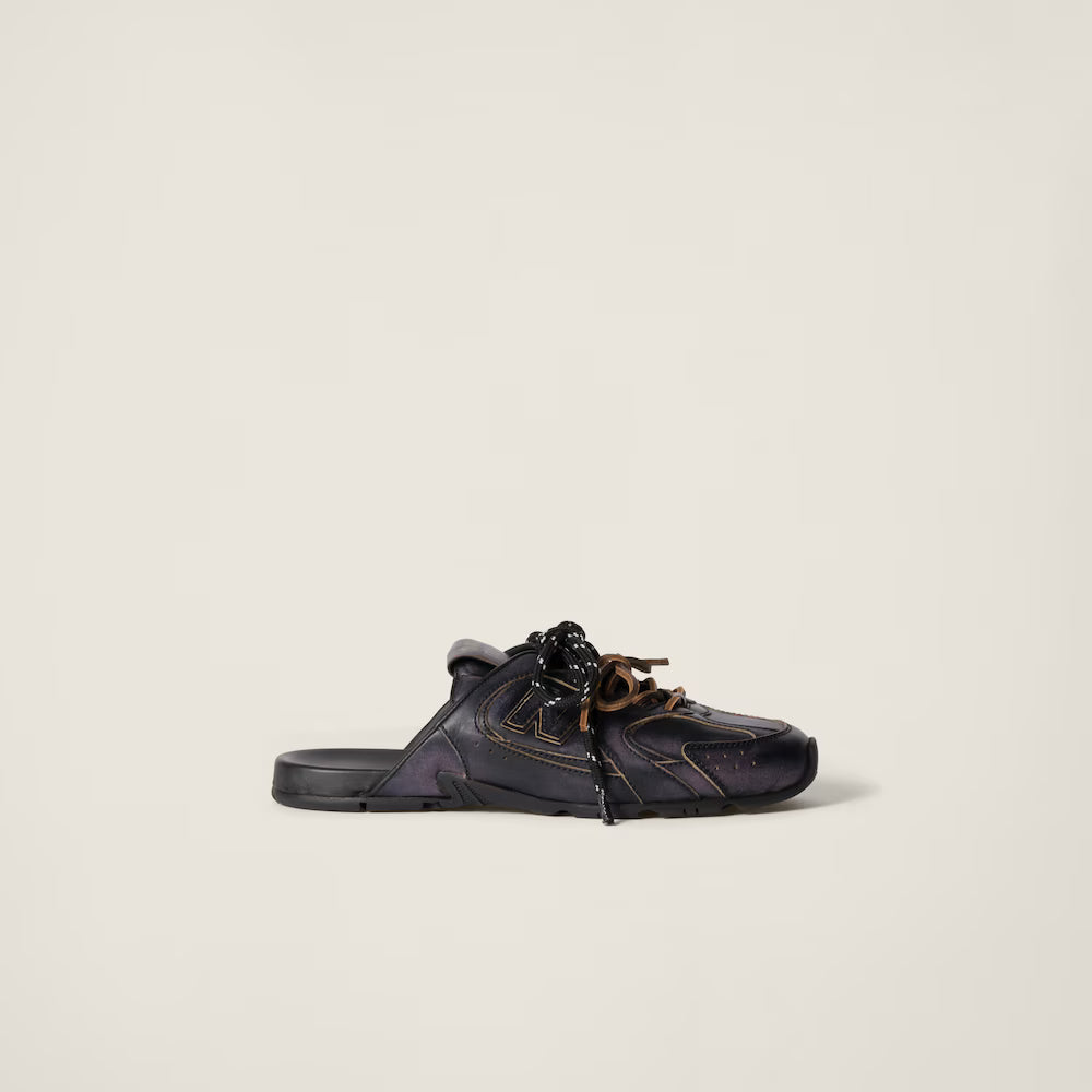 530 SL Mules – Bleached Leather & Gum Sole Black Edition Women