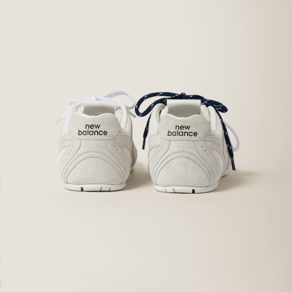 NB x Miu Miu 530 SL White suede and mesh sneakers Women