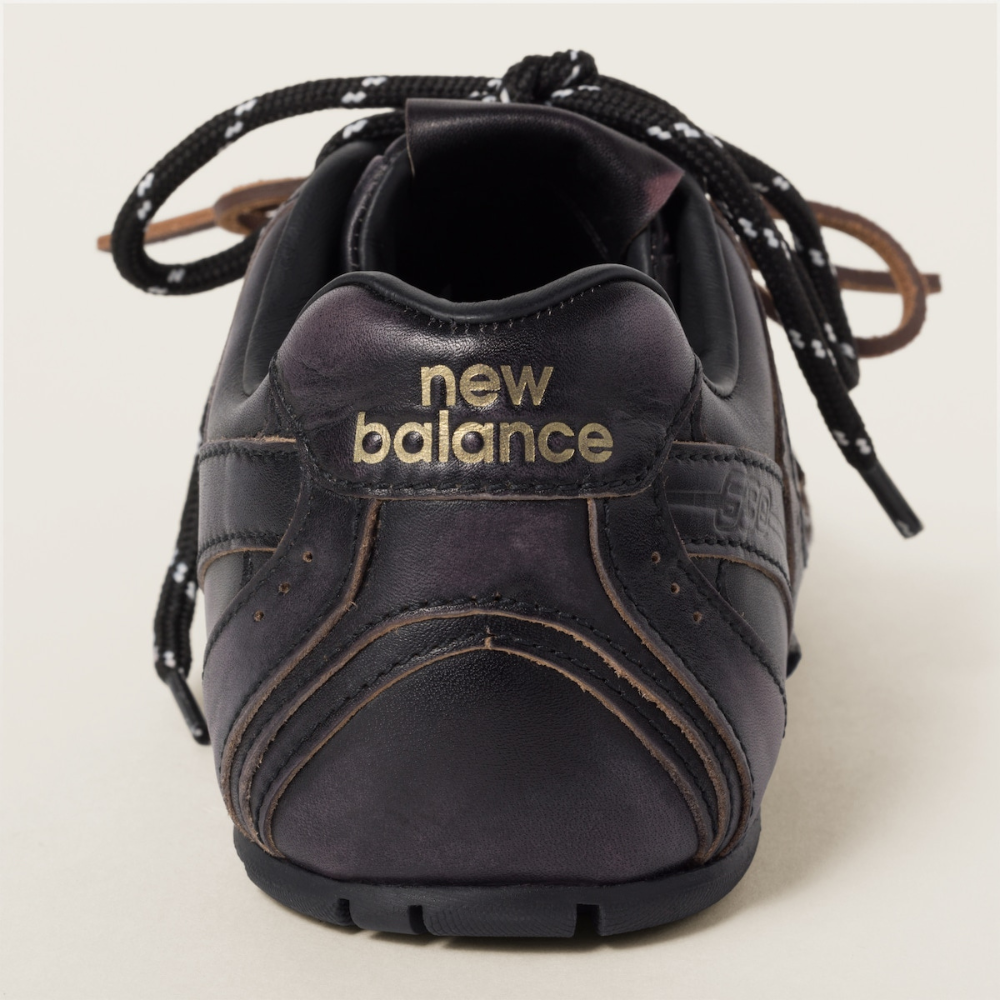 NB x Miu Miu 530 SL Black Leather Sneakers Women