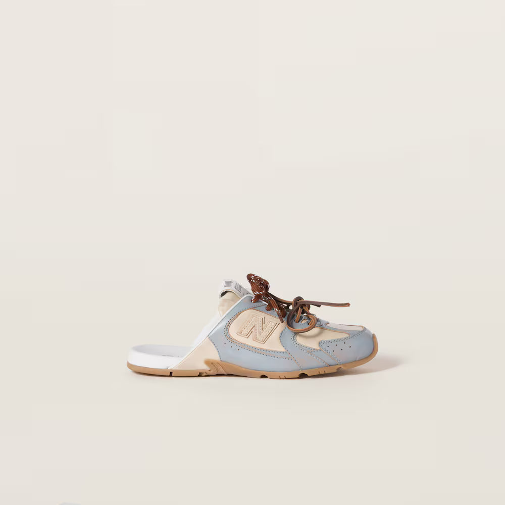 530 SL Mules – Bleached Leather & Gum Sole Sky Blue Travertine Gray Edition Women