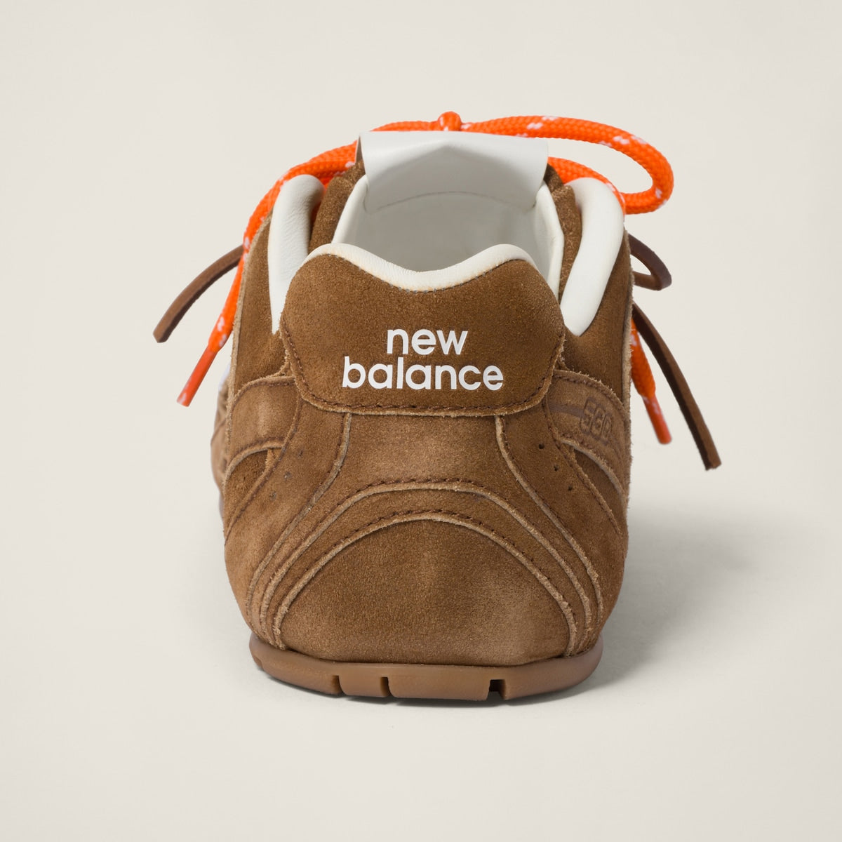 NB (WMNS) x Miu Miu 530 SL Suede and Mesh Sneakers Orange Laces Women